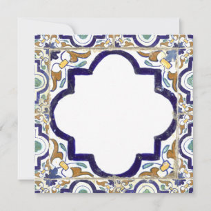 monogram botanische siertegels notitiekaartje