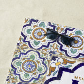 monogram botanische siertegels strandlaken (In situ)