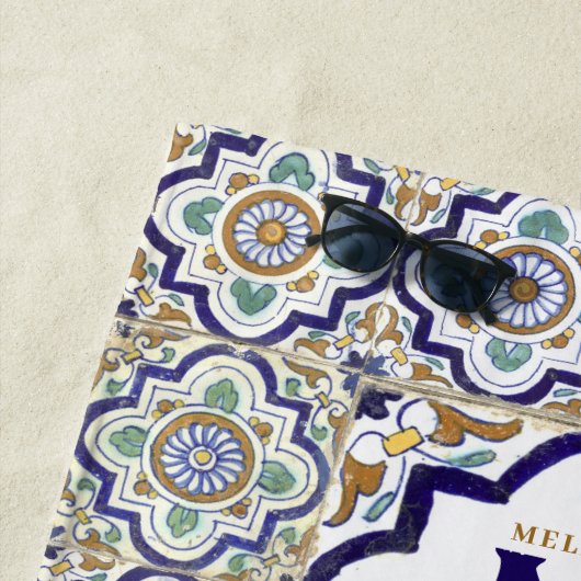  monogram botanische siertegels strandlaken (In situ)