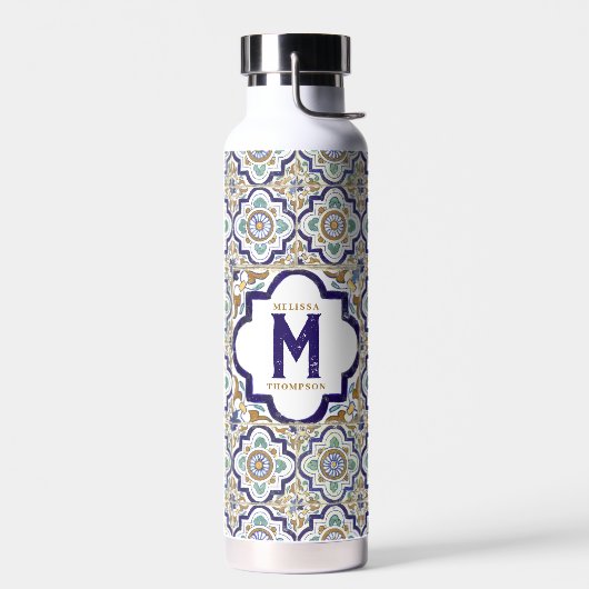  monogram botanische siertegels waterfles (Links)
