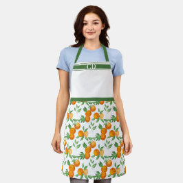 Monogram botanische Sinaasappels Schort