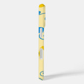 Monogram Boter Geel en Blauw Bloemen Case-Mate iPhone Case (Achterkant / Rechts)