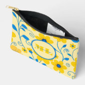Monogram Boter Geel en Blauw Bloemen Etui (Open)
