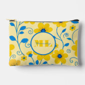 Monogram Boter Geel en Blauw Bloemen Etui (Voorkant)