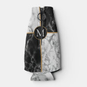 Monogram Bottle Cooler Black White Check Marble (Achterkant)