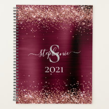 Monogram Bourgogne Bruin Faux-Glitter Girly Glam
