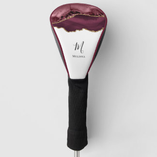 Monogram Bourgogne en gouden golfkappen Golfheadcover