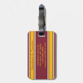 Monogram Bourgogne en gouden sportstapes Bagagelabel (Achterkant verticaal)