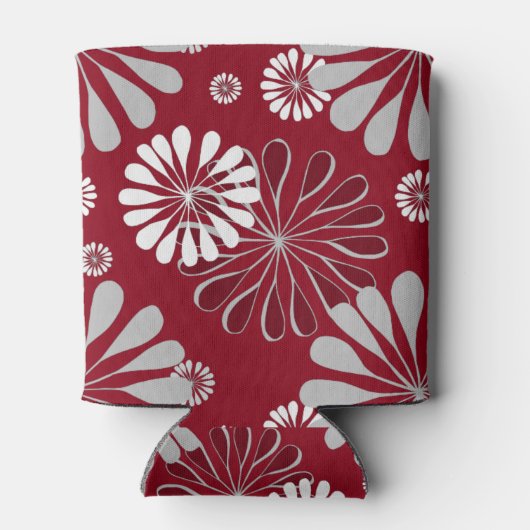 Monogram Bourgogne en Gray Floral Blikjeskoeler (Achterkant)