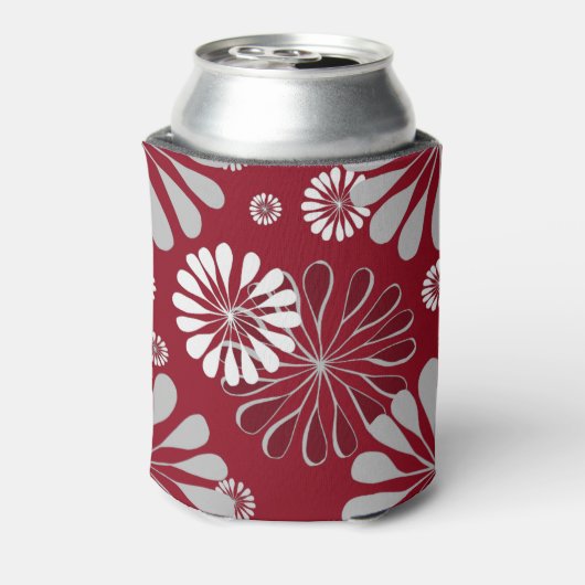 Monogram Bourgogne en Gray Floral Blikjeskoeler (Blikje Achterkant)