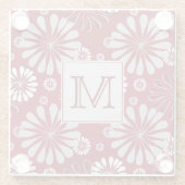 Monogram Bourgogne en Gray Floral Glazen Onderzetter (Achterkant)