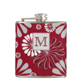Monogram Bourgogne en Gray Floral Heupfles (Voorkant)