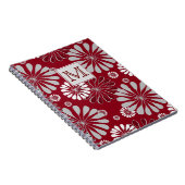 Monogram Bourgogne en Gray Floral Notitieboek (Rechterzijde)