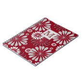 Monogram Bourgogne en Gray Floral Notitieboek (Linkerzijde)