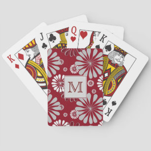 Monogram Bourgogne en Gray Floral Pokerkaarten