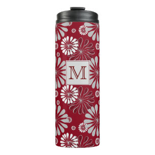 Monogram Bourgogne en Gray Floral Thermosbeker