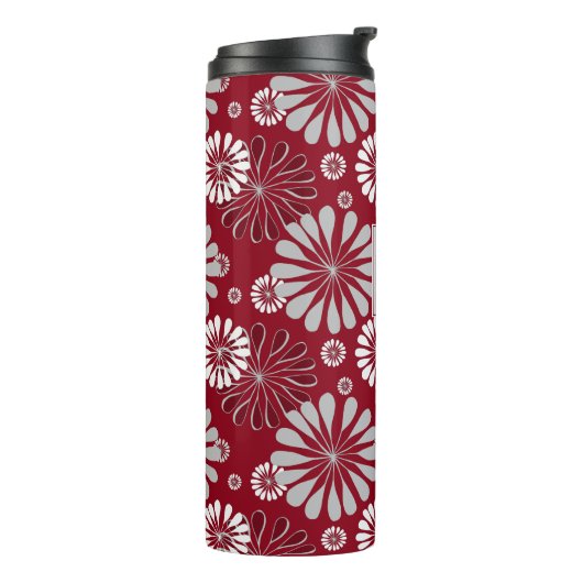 Monogram Bourgogne en Gray Floral Thermosbeker (Gedraaid links)