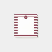 Monogram Bourgogne en White Stripes Pattern Post-it® Notes (Voorkant)