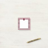 Monogram Bourgogne en White Stripes Pattern Post-it® Notes (Op bureau)