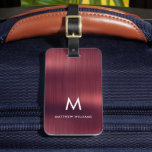 Monogram Bourgogne Faux, geborsteld metaal Bagagelabel<br><div class="desc">Monogram Bourgogne Faux geborsteld metallisch Bagagelabel</div>