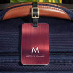 Monogram Bourgogne Faux, geborsteld metaal Bagagelabel<br><div class="desc">Monogram Bourgogne Faux geborsteld metallisch Bagagelabel</div>