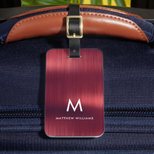 Monogram Bourgogne Faux, geborsteld metaal Bagagelabel