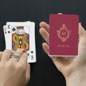 Monogram Bourgogne Faux Gold Crest Elegant Vintage Pokerkaarten