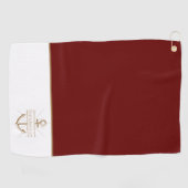 Monogram Bourgogne Gold Anchor uit de Nautische fa Golfhanddoek (Horizontaal)