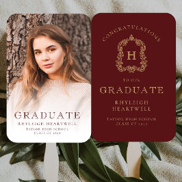 Monogram Bourgogne Gold Photo Afstuderen Handwaaier