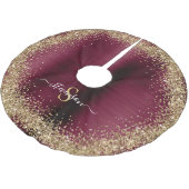 Monogram Bourgogne Gouden Glitter Girly Glam Kerstboom Rok (Gekanteld)