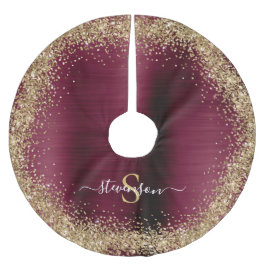 Monogram Bourgogne Gouden Glitter Girly Glam Kerstboom Rok
