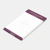 Monogram Bourgogne Modern Elegant Business Post-it® Notes (Schuin)