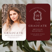 Monogram Bourgogne Wit Foto Afstuderen Handwaaier