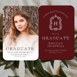 Monogram Bourgogne Wit Foto Afstuderen Handwaaier