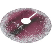 Monogram Bourgogne Zilver Glitter Girly Glam Kerstboom Rok (Gekanteld)