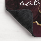 Monogram Bourgondië Goud Agaat Geode Muismat (Hoek)