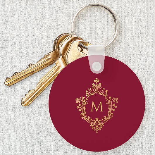 Monogram Bourgondië Vintage Elegante Nep Gouden Cr Sleutelhanger