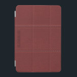 Monogram  Bourgondisch rood faux leder iPad Mini Cover<br><div class="desc">Rode tinten van vintage leder met glansstijfheid (afbeelding) met roestkleurig afbeelding en aanpasbaar monogram</div>