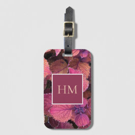 Monogram Bourgondische crèmebladeren Bagagelabel