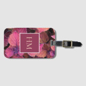 Monogram Bourgondische crèmebladeren Bagagelabel (Voorkant (horizontaal))