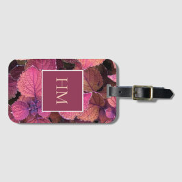 Monogram Bourgondische crèmebladeren Bagagelabel