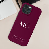 Monogram Bourgondische minimalist met naam Case-Mate iPhone Case