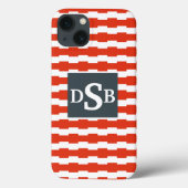 Monogram Boxstripe Patroon Case-Mate iPhone Case (Achterkant)