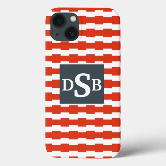 Monogram Boxstripe Patroon Case-Mate iPhone Case (Achterkant)