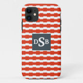 Monogram Boxstripe Patroon Case-Mate iPhone Case (Achterkant)