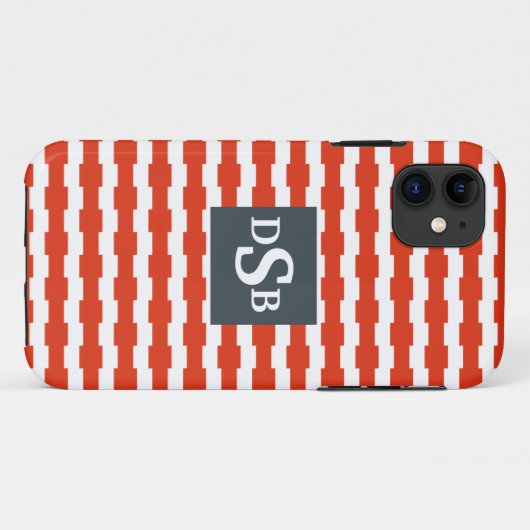Monogram Boxstripe Patroon Case-Mate iPhone Case (Achterkant (horizontaal))