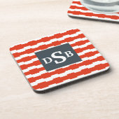 Monogram Boxstripe Patroon Drankjes Onderzetter (Linkerzijde)