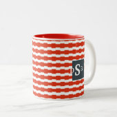 Monogram Boxstripe Patroon Tweekleurige Koffiemok (Voorkant rechts)