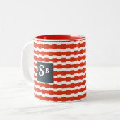Monogram Boxstripe Patroon Tweekleurige Koffiemok (Voorkant links)