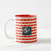 Monogram Boxstripe Patroon Tweekleurige Koffiemok (Links)